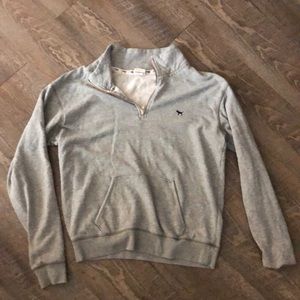 vs pink gray quarter zip sweatshirt